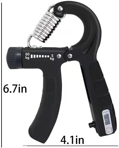 Adjustable Hand Gripper 11-132lb, Portable Finger & Arm Strength Trainer with Ergonomic Non-Slip Grip, Durable 0.16in Spring for Home/Gym (Black) in Saudi Arabia