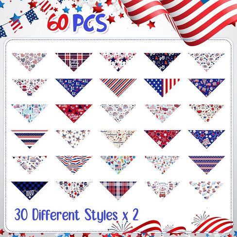 60 PCS Christmas Dog Bandanas Bulk XMAS Cat Cat Pibs قابلة للتعديل الكلب المثلث الألياف الأليف العطلة للحيوانات الأليفة الصغيرة إلى كبيرة للحيوانات الأليفة (نمط سانتا) in Kuwait