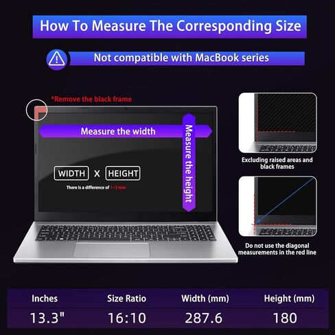 12.5 "كمبيوتر شاشة الخصوصية لنسبة عرض إلى ارتفاع 16: 9 ، ومكافحة القابلة للإزالة/الجوانب المضادة للشفقة/المضادة للوجود ، وحماية الضوء الأزرق ، وحماية الأشعة فوق البنفسجية ، وتقليل الإجهاد ، ومكافحة الخسارة ، و 12.5 بوصة 16: 9 in Kuwait