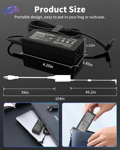 65W 45W شاحن كمبيوتر محمول متوافق مع HP Pavilion Envy Probook EliteBook Power Power Cord Smart Blue Tip Adapter AC in Kuwait