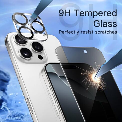 JETech Privacy Screen Protector for iPhone 17 Pro Max 6.9-Inch with Camera Lens Protector, Anti-Spy Tempered Glass Film, Easy Installation Tool, 2-Pack Each in Saudi Arabia