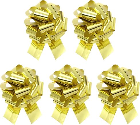 MECCANIXITY 5Pcs 8 Inch Metallic Large Big Pull Bow Gift Wrapping Bows Ribbon for Wedding Car Baskets Presents Christmas Bow, Dark Blue in Saudi Arabia