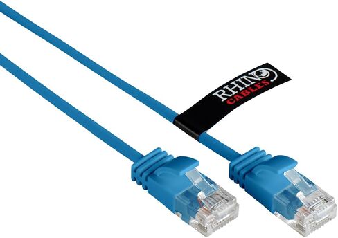 rhinocables Slim CAT 6 High-Speed Gigabit Ethernet Cable - Patch Network Lead for LAN| Snagless UTP Design, LSZH Jacket | RJ45 Connector for Internet, Router, Modem, Smart TV, PC & More (10ft, Black) in Kuwait