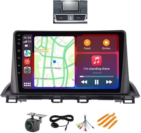Android 14 Stereo for Mazda 3 2014-2019 Without Original Touch Screen, Biorunn 9 Inch GPS Radio Wireless Car-Play Android Auto Upgrade Dash Kit IPS Navi RDS Head Unit 2GB RAM 32GB ROM in Kuwait
