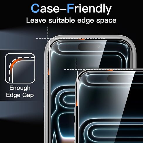 JETech Screen Protector for iPhone 17 Pro Max 6.9-Inch, 10-Second Super Easy Installation Kit with One-Step Alignment Tray, Anti-Fingerprint Tempered Glass Film, Case-Friendly, HD Clear, 2-Pack in Saudi Arabia