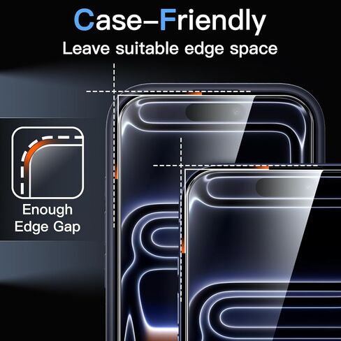 JETech Screen Protector for iPhone 17 Pro Max 6.9-Inch, 10-Second Super Easy Installation Kit with One-Step Alignment Tray, Anti-Fingerprint Tempered Glass Film, Case-Friendly, HD Clear, 2-Pack in Saudi Arabia