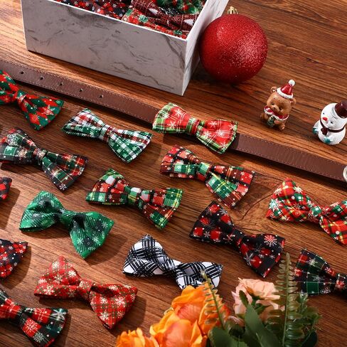 Silkfly 60 Pcs Plaid Dog Collar Bow Ties Bulk Dog Bowtie Holiday Dog Accessories Puppy Bows Detachable Collar Charms for Small Medium Large Dogs Cat Grooming Supplies Pet Costume (Fall Pattern) in Saudi Arabia