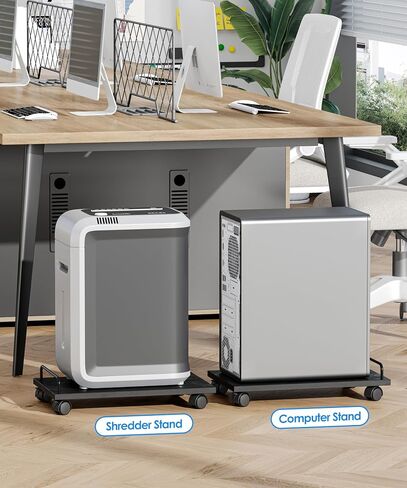 Mobile CPU Stand, 14.2''D x 9.4''W Computer Tower Stand, PC Stand for Floor with 4 Rolling Caster Wheels, Under Desk CPU Holder, Industrial Computer Cart for Carpet, for Office, Rustic Brown in Kuwait
