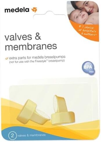 Medela Spare Valves and Membranes, 2 Sets, Authentic Medela Replacement Parts Designed for All Medela Breast Pumps Except Sonata and Freestyle, Made Without BPA in Saudi Arabia
