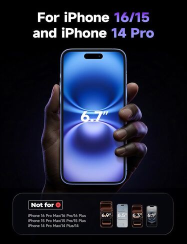 LISEN 2 Pack 9H+ Glass for iPhone 16 Pro Screen Protector, Military Grade Shatterproof Full Edge Coverage, HD Bubble Free Easy Installation Tempered Glass for iPhone 16 Pro (6.3 Inch) in Saudi Arabia