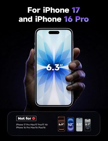 LISEN 2 Pack 9H+ Glass for iPhone 16 Pro Screen Protector, Military Grade Shatterproof Full Edge Coverage, HD Bubble Free Easy Installation Tempered Glass for iPhone 16 Pro (6.3 Inch) in Kuwait