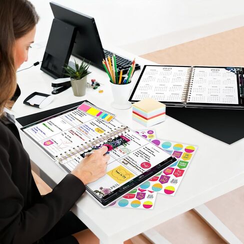 Planner 2025-2026, 18 Months Large Academic Daily Weekly Monthly Planner Organizer, July. 2025 - Dec. 2026, 8.5x9.8" Agenda with Page Tabs, Separator Page, Pocket Folder, Bookmark, Stickers & Sticky Note Set in Kuwait