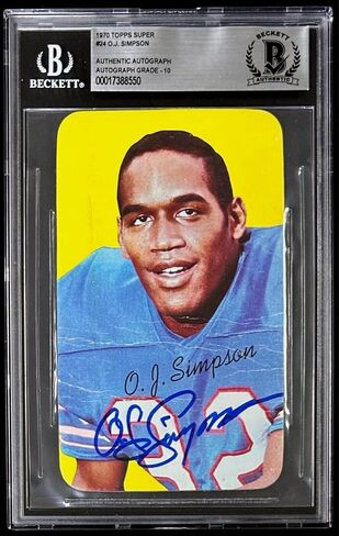 O.J. Simpson Signed 1970 Topps Super Card #24 Beckett 17388550 Auto 10 Rookie - Football Slabbed Autographed Rookie Cards in Saudi Arabia
