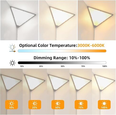 2 حزمة مصباح زاوية مع مصباح LED 9W وبعد ، مصباح زاوية درجة حرارة 3 لون ، قابلية قابلة للضايق في مصابيح قلادة للسقف مع ظل الأكريليك ، قم بتوصيل ضوء السقف لغرفة المعيشة وغرفة النوم in Saudi Arabia