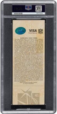 Colts Peyton Manning =Signed SB XLI Full Ticket Stub NM 7 Auto 9 PSA/DNA Slabbed - بطاقات موقعة من ألواح كرة القدم in Saudi Arabia