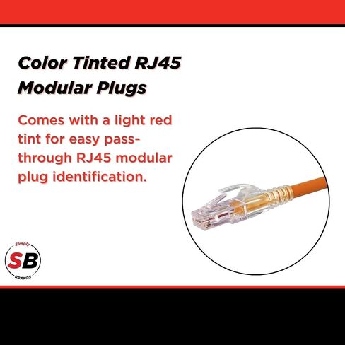 Simply45 ProSeries Unshielded Pass-Through RJ45 Modular Plugs with Cap45 for 23AWG Solid (Cat6/6a UTP) - Red Tint, Hi/Lo Stagger - 500-Pieces - S45-1705P in Kuwait