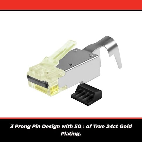 Simply45 ProSeries Unshielded Pass-Through RJ45 Modular Plugs with Cap45 for 23AWG Solid (Cat6/6a UTP) - Red Tint, Hi/Lo Stagger - 500-Pieces - S45-1705P in Kuwait