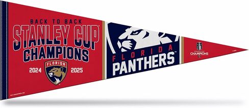 Rico Industries NHL Hockey Florida Panthers Back To Back Champions 2025 12" x 30" Felt Wall Décor Pennant - Great for Home/Bed Room/Man Cave Décor in Saudi Arabia