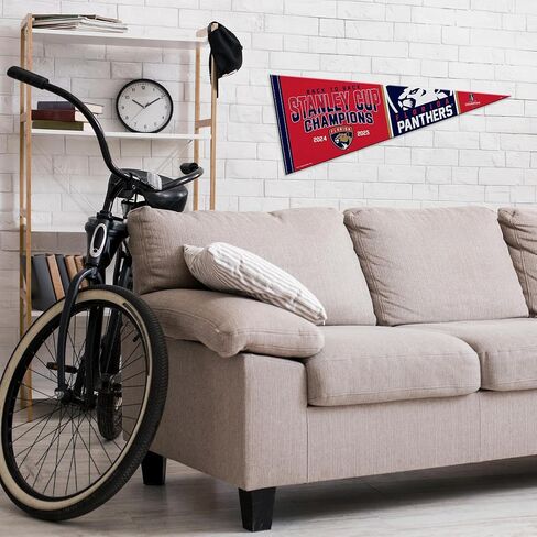 Rico Industries NHL Hockey Florida Panthers Back To Back Champions 2025 12" x 30" Felt Wall Décor Pennant - Great for Home/Bed Room/Man Cave Décor in Saudi Arabia