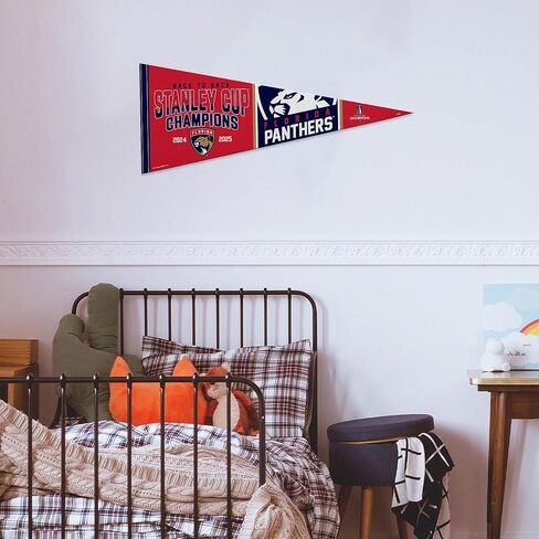 Rico Industries NHL Hockey Florida Panthers Back To Back Champions 2025 12" x 30" Felt Wall Décor Pennant - Great for Home/Bed Room/Man Cave Décor in Saudi Arabia
