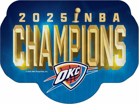 Rico Industries NBA Basketball Oklahoma City Thunder 2025 NBA Champions Shape Cut Pennant - Home and Living Room Décor - Soft Felt EZ to Hang in Saudi Arabia