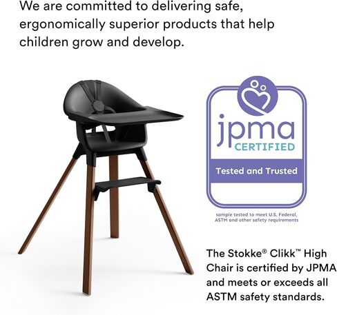 Stokke Clikk High Chair, White - All-in-One High Chair with Tray + Harness - Light, Durable & Travel Friendly - Ergonomic with Adjustable Features - Best for 6-36 Months or Up to 33 lbs in Kuwait