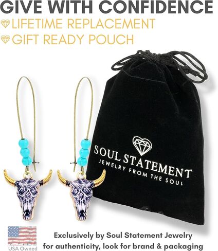 Western Stylish Beads in Turquoise Earrings, Unique Boho Cowboy Chic Earrings for Women, Perfect for Casual, Country Concerts, Festivals, Gray & White Teal in Kuwait