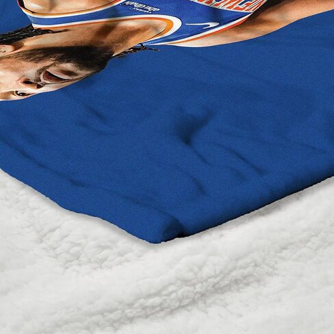 Northwest NBA New York Knicks Jalen Brunson Silk Touch Sherpa Throw Blanket, Cozy for All Seasons, Lightweight for Couch, Sofa, Boys Girls Bedding, 50 x 60 inches in Saudi Arabia