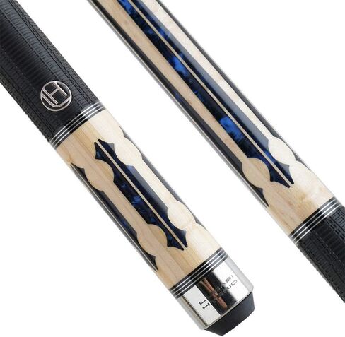 Lucasi Hybrid LHC97 Natural Birds-Eye Maple with Blue Crushed Velvet Inlays Technology Cue in Kuwait