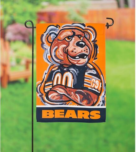 Team Sports America NFL Chicago Bears Garden Flag 12x18 Double Sided | Sports Garden Flags For Outside | Justin Pattern Flag for Football Fans in Saudi Arabia