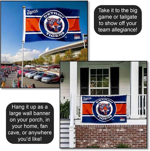 WinCraft Detroit Tigers Retro Vintage Throwback 3x5 Foot Grommet Banner Flag in Saudi Arabia