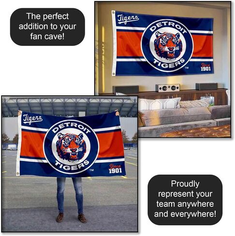 WinCraft Detroit Tigers Retro Vintage Throwback 3x5 Foot Grommet Banner Flag in Saudi Arabia