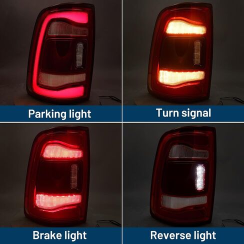 LED Tail Light Assembly For Dodge Ram 2500 3500 2019 2020 2021 2022 2023 Rear Lamp Red Bezel w/o Blind Spot Assembly Left Driver Side LH 68361717AD in Kuwait