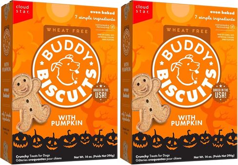 Buddy Biscuits Crunchy Wheat Free Halloween Dog Treats with Pumpkin, 14 oz. Box in Saudi Arabia