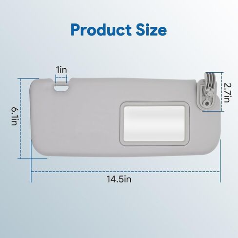 85210-1R000 Driver Side Sun Visor Fits for Hyundai Accent 1E 2011 2012 2013 2014 2015 Replaces 85210-1R000 Front Left Sun Protection Shade Gray in Saudi Arabia