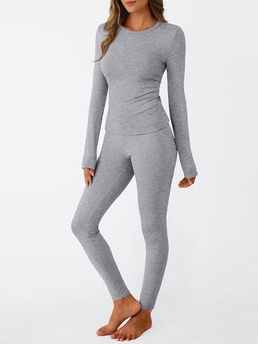 Lillusory Womens Long Johns الحرارية الحرارية الصواف الداخلية المبطنة بطماقات دافئة بيجاما وضع قمصان الملابس الشتوية 2025 in Kuwait