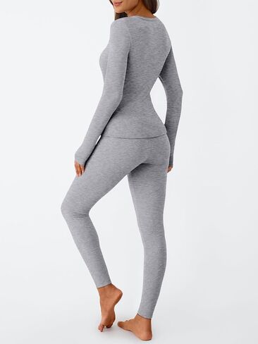Lillusory Womens Long Johns الحرارية الحرارية الصواف الداخلية المبطنة بطماقات دافئة بيجاما وضع قمصان الملابس الشتوية 2025 in Kuwait
