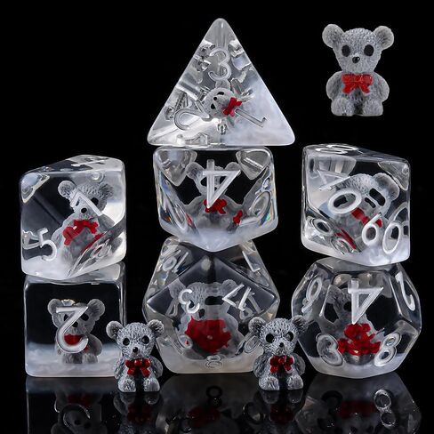 مجموعة زهر راتنجات الضفدع DND ، Polyhedral D&D Frog Dice Dice Dice للأبراج المحصنة و Dragons MTG RPG in Kuwait