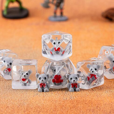 مجموعة زهر راتنجات الضفدع DND ، Polyhedral D&D Frog Dice Dice Dice للأبراج المحصنة و Dragons MTG RPG in Kuwait