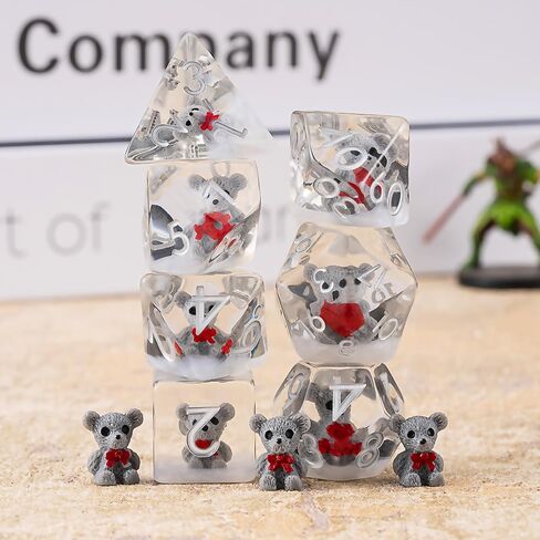 مجموعة زهر راتنجات الضفدع DND ، Polyhedral D&D Frog Dice Dice Dice للأبراج المحصنة و Dragons MTG RPG in Kuwait