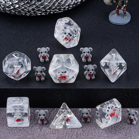 مجموعة زهر راتنجات الضفدع DND ، Polyhedral D&D Frog Dice Dice Dice للأبراج المحصنة و Dragons MTG RPG in Kuwait