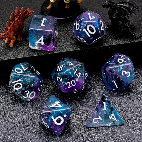 مجموعة زهر راتنجات الضفدع DND ، Polyhedral D&D Frog Dice Dice Dice للأبراج المحصنة و Dragons MTG RPG in Kuwait