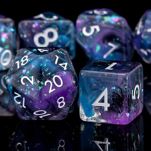 مجموعة زهر راتنجات الضفدع DND ، Polyhedral D&D Frog Dice Dice Dice للأبراج المحصنة و Dragons MTG RPG in Kuwait