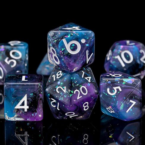 مجموعة زهر راتنجات الضفدع DND ، Polyhedral D&D Frog Dice Dice Dice للأبراج المحصنة و Dragons MTG RPG in Kuwait