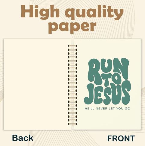 KRHFG Retro Green Christian Spiral Notebook, Run to Jesus Bible Verse Journal, Religious Scripture Journals for Writing, Bible Notebooks for Note Taking, Church Notes Journal, 5.5x8.3 Inch in Saudi Arabia