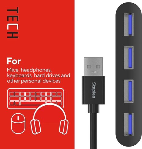 4-Port USB 2.0 Hub, White (ST62376) in Kuwait