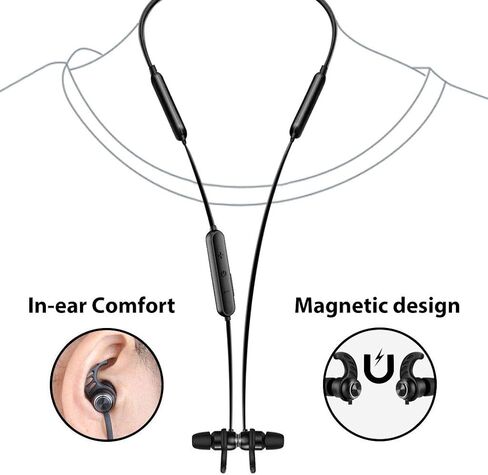 Avantree NB16-Q - Bluetooth 5.2 Neckband Earbuds with Qualcomm aptX Adaptive, 20hrs Play time, Universal Comfortable & Secure Headphones for Phones, Smart TVs, and PCs in Saudi Arabia