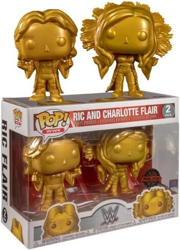 Funko Pop Ric and Charlotte Flair in Saudi Arabia