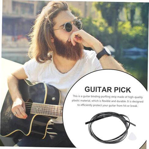 Yardwe Black Decorative Guitar Purfling Strip Flexible Plastic Edging for Acoustic/Classical Guitar 1650x6x1.5mm Repair Accessory for DIY Decoration in Saudi Arabia