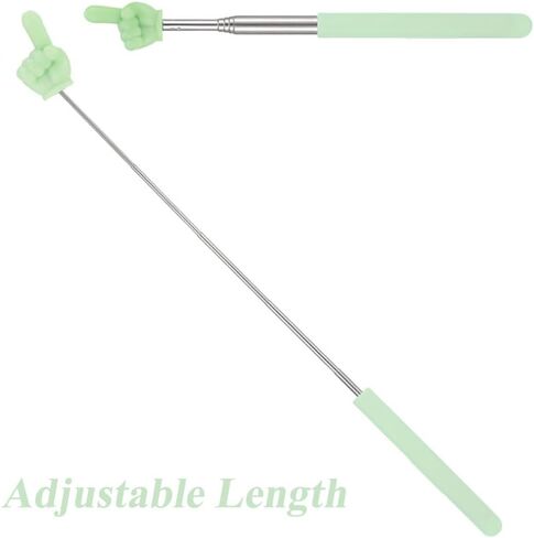 2 Pack Finger Reading Stick - Telescopic Teacher Pointer, Extendable Hand Pointer for Classroom, Presentation, Teaching(Green) in Saudi Arabia